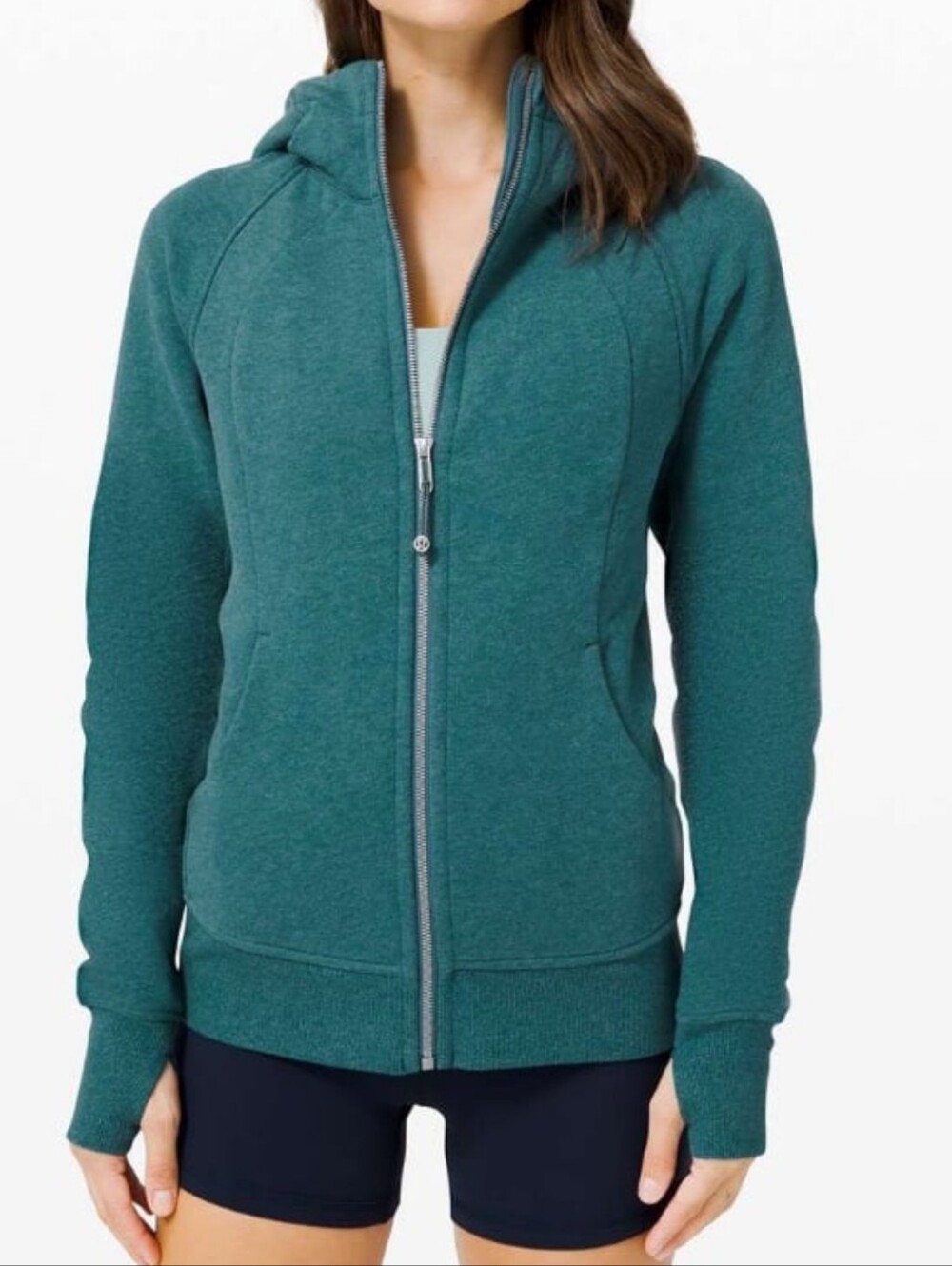 Lululemon Women's Scuba Hoodie Full Zip Sweatshirt Heathered Desert Teal 4